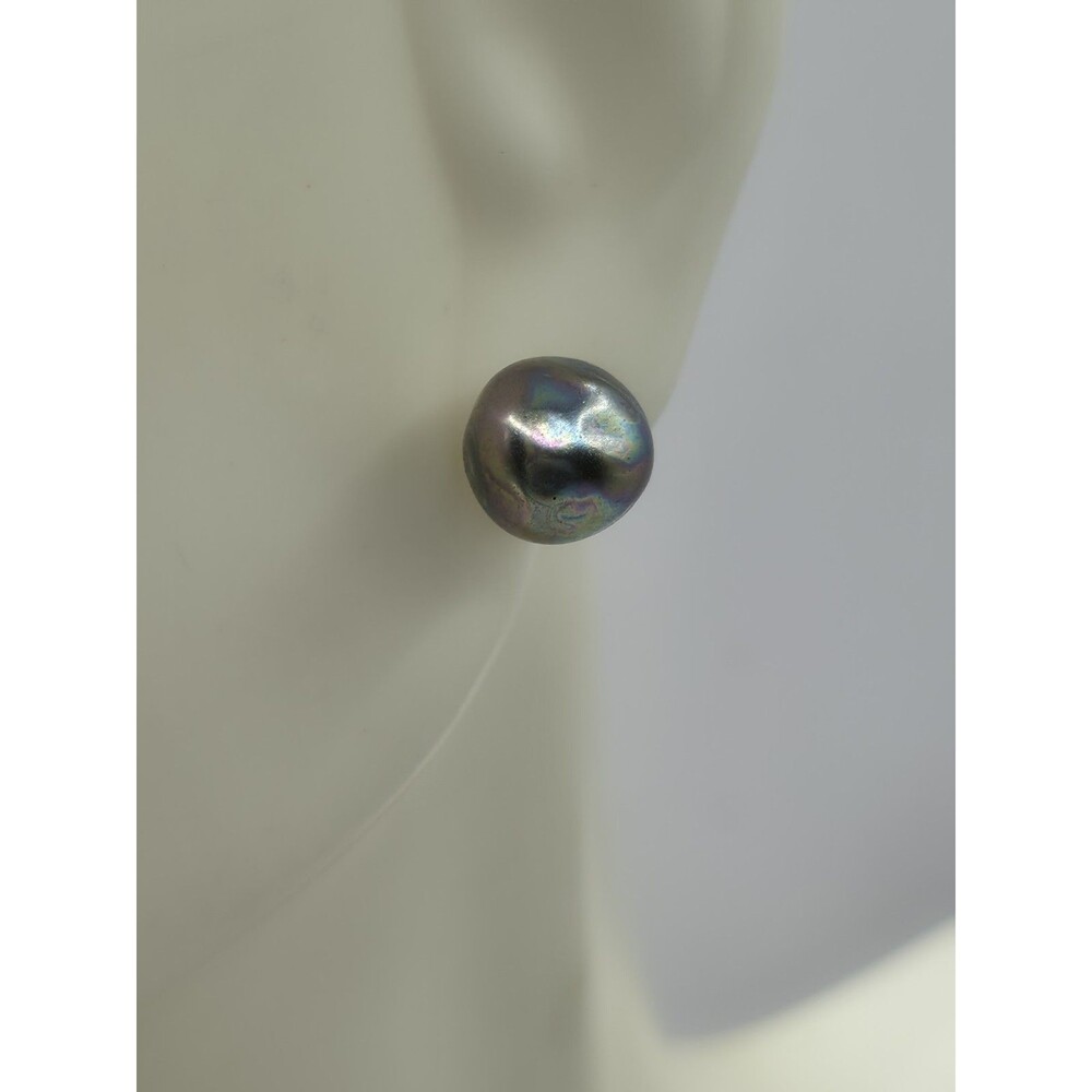 Blue Grey Color Stud Pierced Earrings